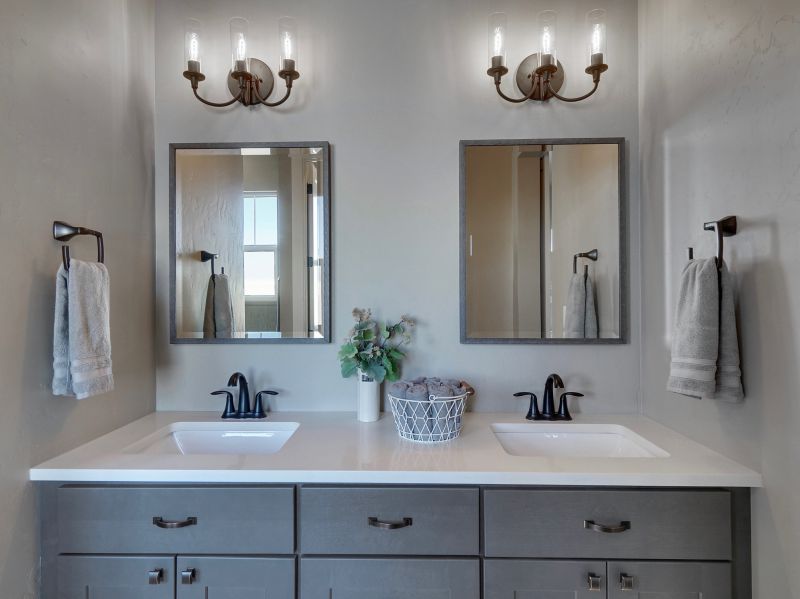 Floating Vanity with Underlit Mirror